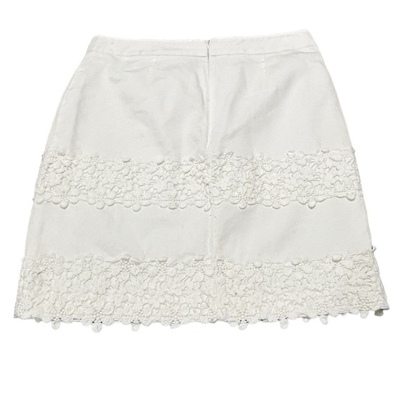 LOFT Embroidered White Lined Skirt w/Scalloped Hem size 8 - Picture 2 of 9